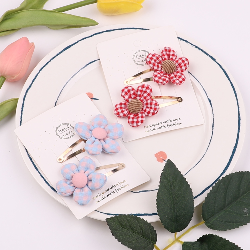 2 Kẹp tóc KIDSBOWS hình hoa màu kẹo họa tiết sọc caro 12 kiểu dáng cho trẻ em