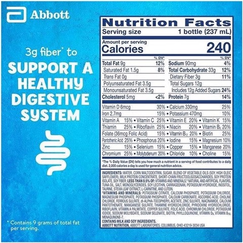 Sữa nước  PediaSure Grow & Gain with Fiber bổ sung chất xơ Mỹ