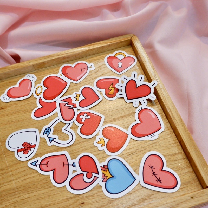 LOVE - Sticker die-cut - Sticker cắt rời - Nguyên liệu làm Scrapbook Handmade