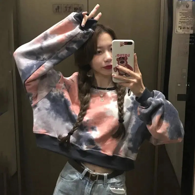 Có Sẵn Áo Phông Phong Cách Hàn Quốc Áo Nữ Áo Croptop Áo Pull Dài Tay Tay Áo Dài Form Rộng Áo Thun