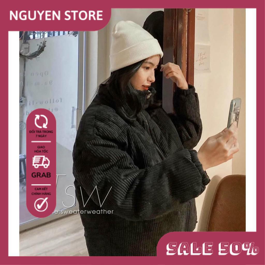 Áo Khoát Nhung Tăm, Áo Khoác Nữ Khóa Kéo Cổ Co Dáng Rộng Oversize Thời Trang Mùa Đông Siêu Ấm. | BigBuy360 - bigbuy360.vn