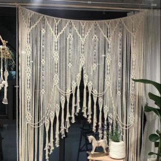 Rèm cửa rèm macramé backdrop banner trang trí