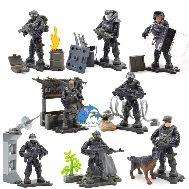 Set 8 Mô Hình Đồ Chơi Lắp Ráp Lego Hình Lính Cảnh Sát Mini