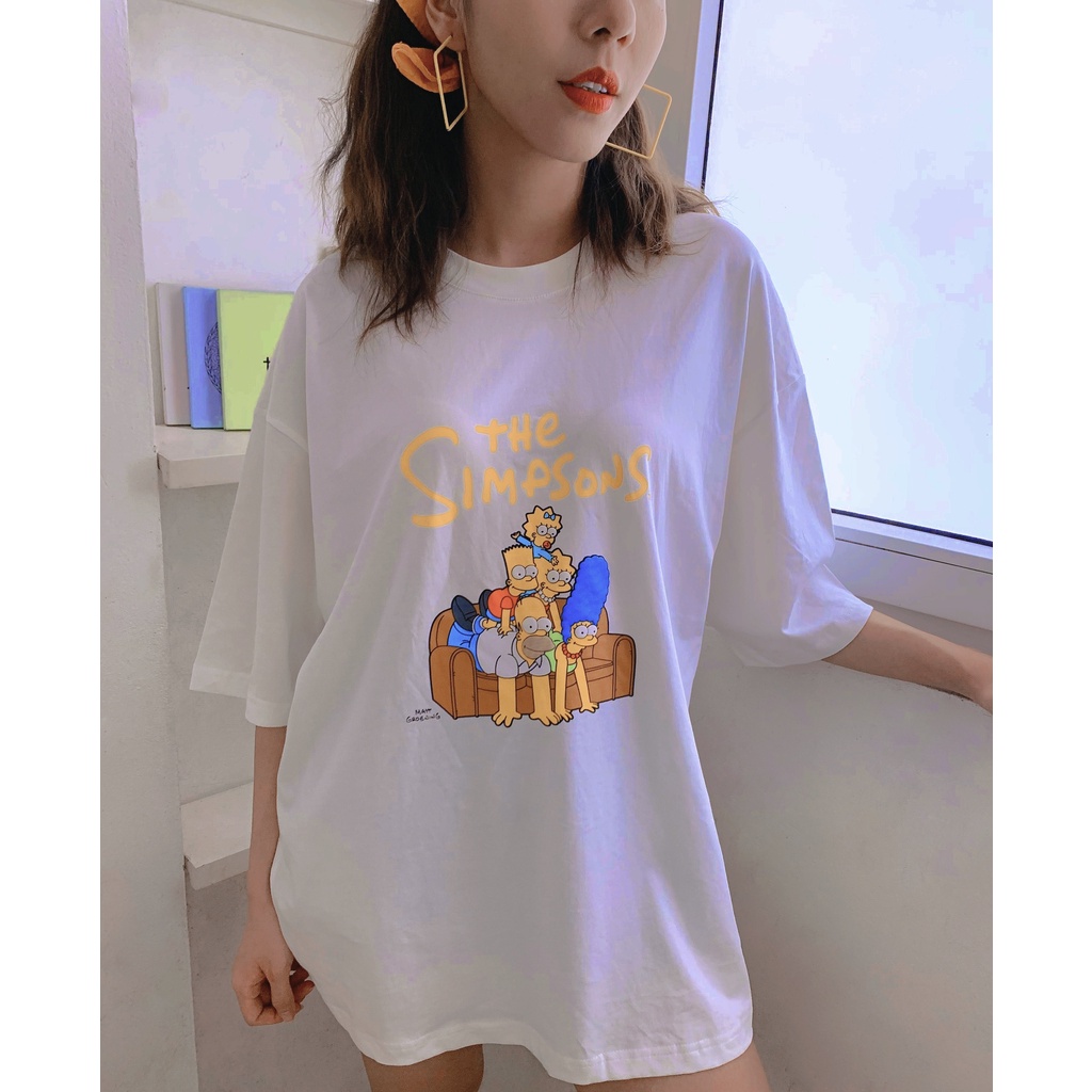 Áo Thun BOO Unisex Dáng Ovesized, Vải Cotton Cao Cấp In Graphic Simpsons BZL