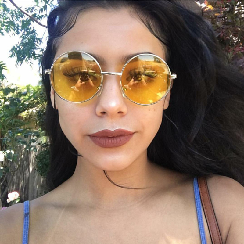 Kính mát gọng tròn chống tia UV phong cách Hàn Quốc