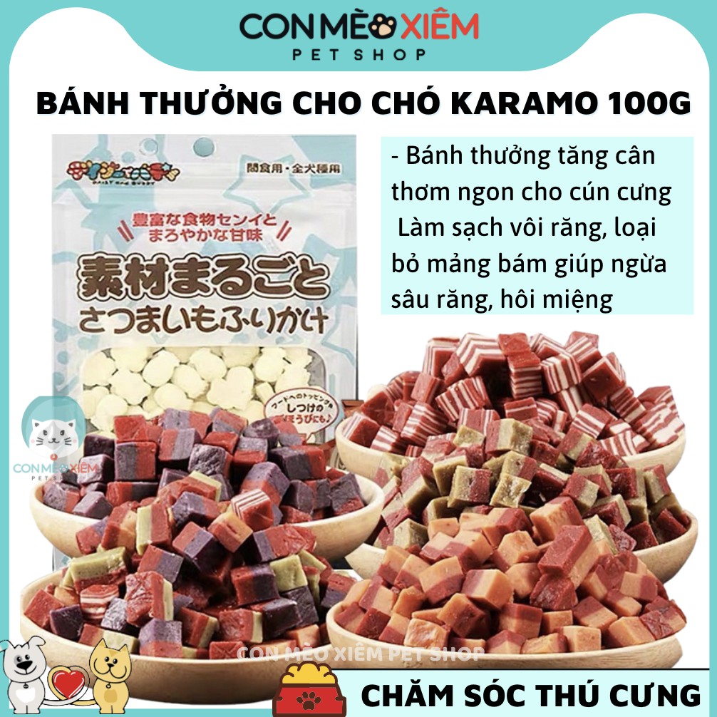 Bánh thưởng cho chó sạch răng 100g, thức ăn vặt huấn luyện tăng cân cho cún Con Mèo Xiêm