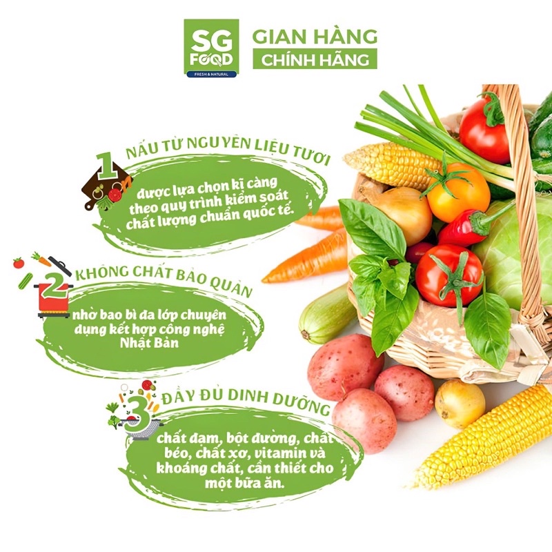 Combo 15 gói cháo tươi SG Food 240 đủ vị