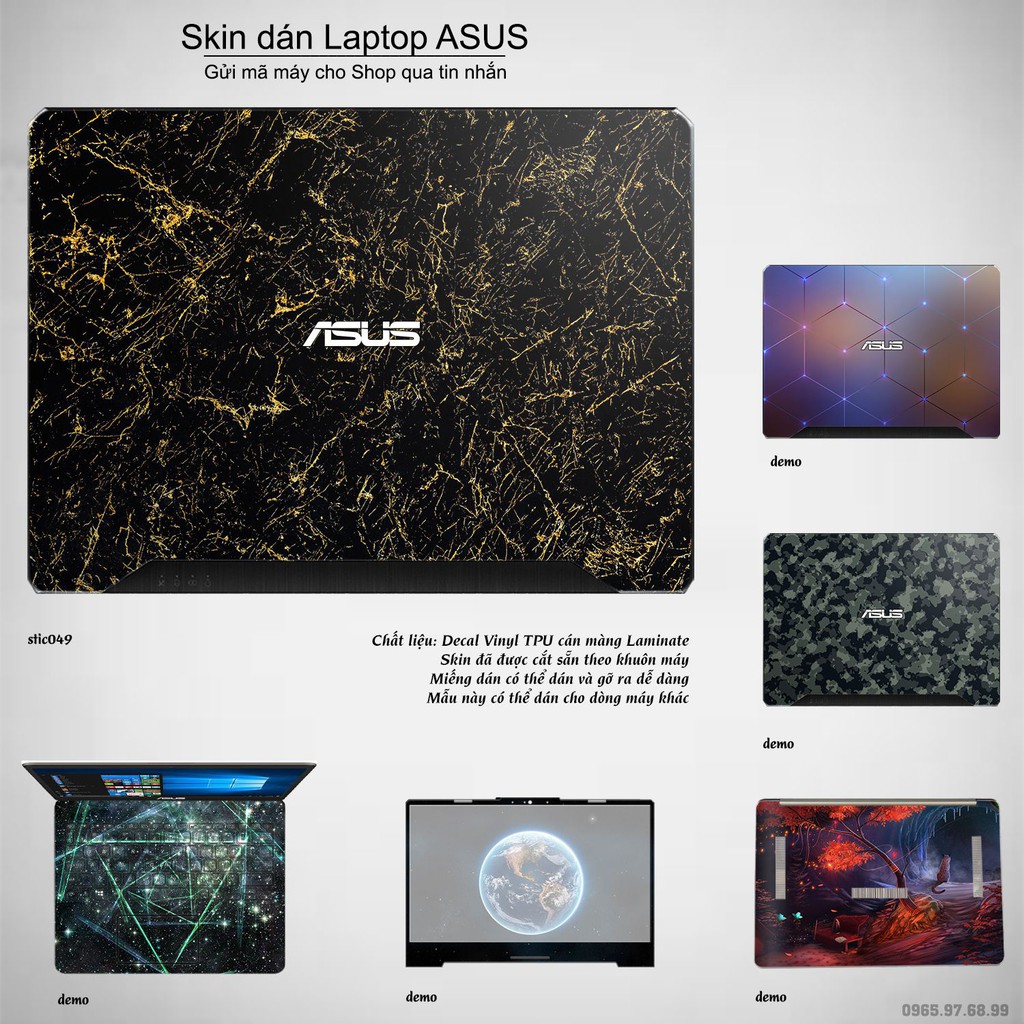 Skin dán Laptop Asus in hình hoa văn sticker - stic049 (inbox mã máy cho Shop)