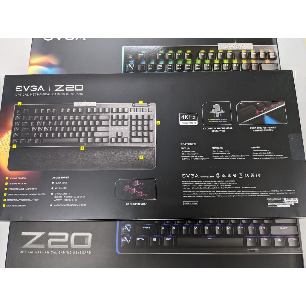 Keyboard EVGA Z20 Optical Mechanical Gaming Keyboard – Bàn phím chuyên game – RGB Backlit LED