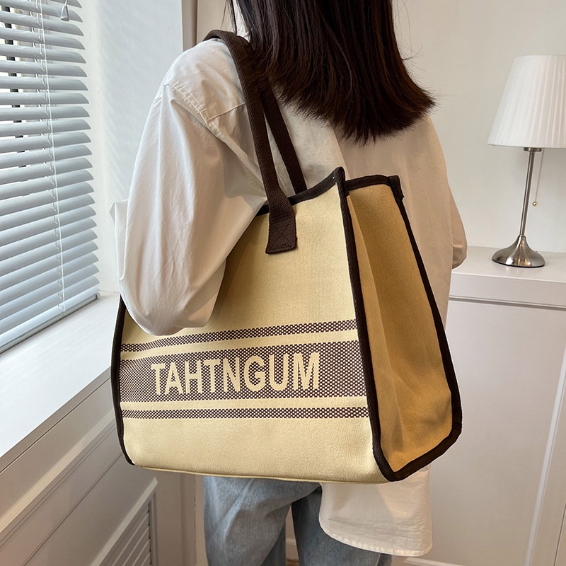 Túi tote Đeo Vai Vải canvas Thiết Kế Cỡ Lớn Thời Trang Xinh Xắn Cho Nữ