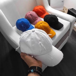 Nón Kết - Mũ Lưỡi Trai KAKI RÁCH cực chất dành cho cả nam và nữ - ĐEN