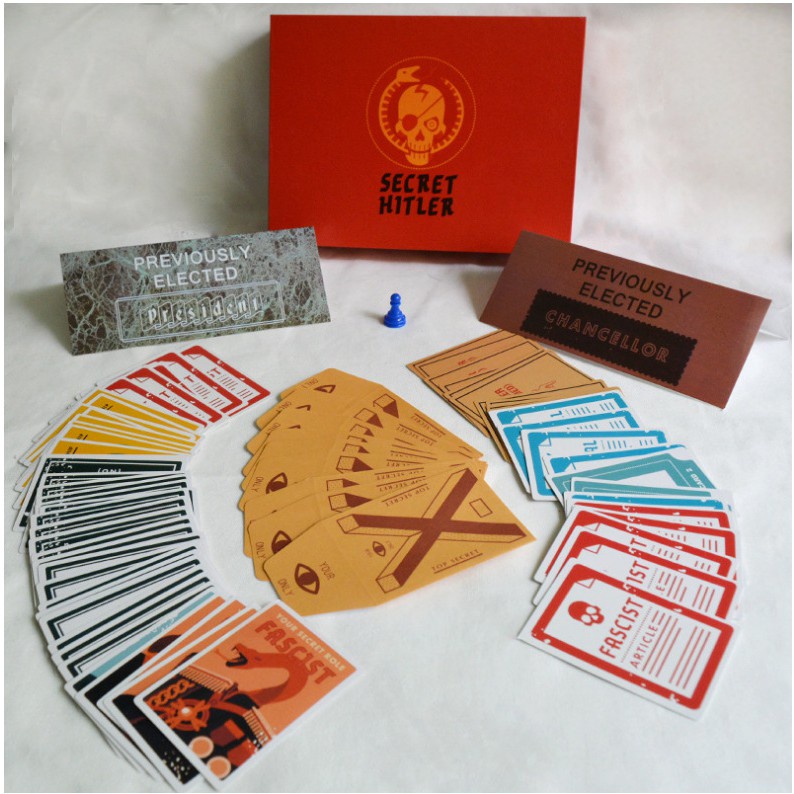 Trò Chơi Trên Bàn Cờ Secret Hitler Anti-Human Thẻ Trò Chơi Upgraded Red Yellow Box Bữa Tiệc Trò Chơi Board Game Card Games Fun Party Games (English Version)