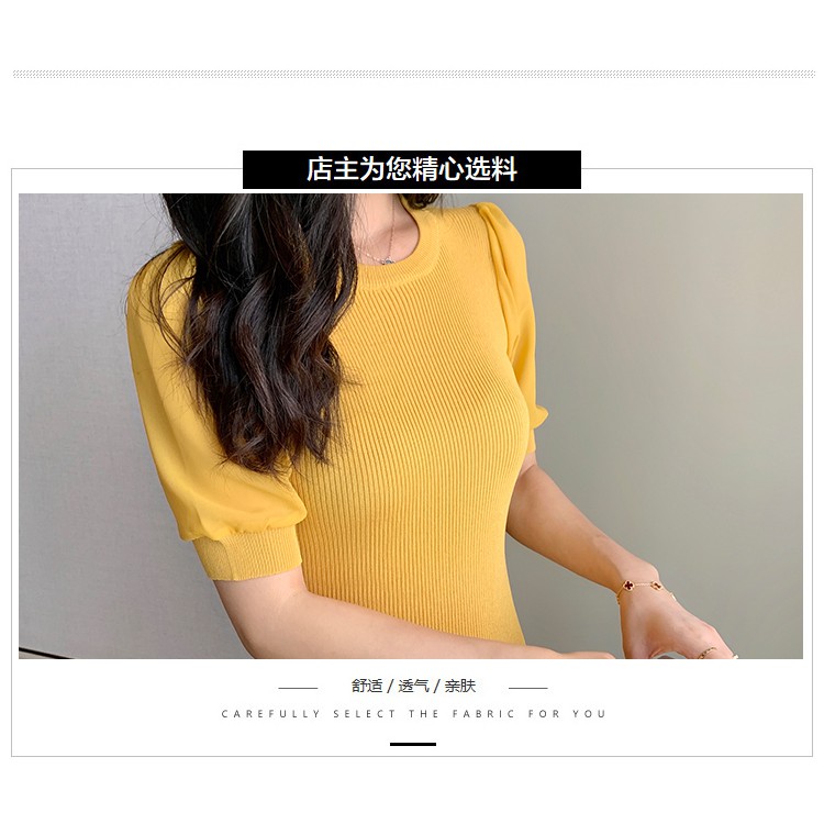 2021 Fashion Spring And Summer Short-Sleeved Ice Silk Knit Dress Long Side Open Fork Temperament Slim Bag Hip Skirt