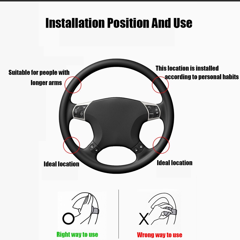 360° Núm Điều Khiển Vô Lăng Xe Hơi Bằng Silicone