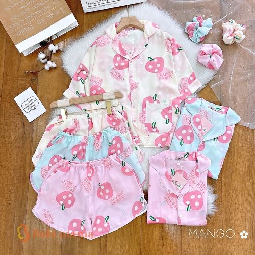 Bộ Đồ Pijama Cộc Đùi Cho Bé Lụa Mango - BPN26