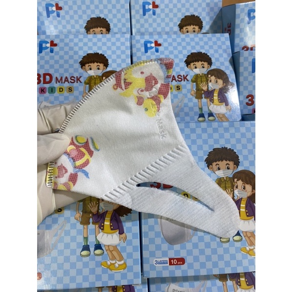bich 10 khẩu trang cua DP kid và 1 hợp 10 cái khẩu trang Pt 3D (4 đến 10 tuổi ) và kenko 5 D ( 7 đến 12 tuổi )