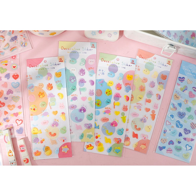 Sticker dễ thương nhiều màu sắc SK08A - Nhãn dán phong cách họa tiết cute