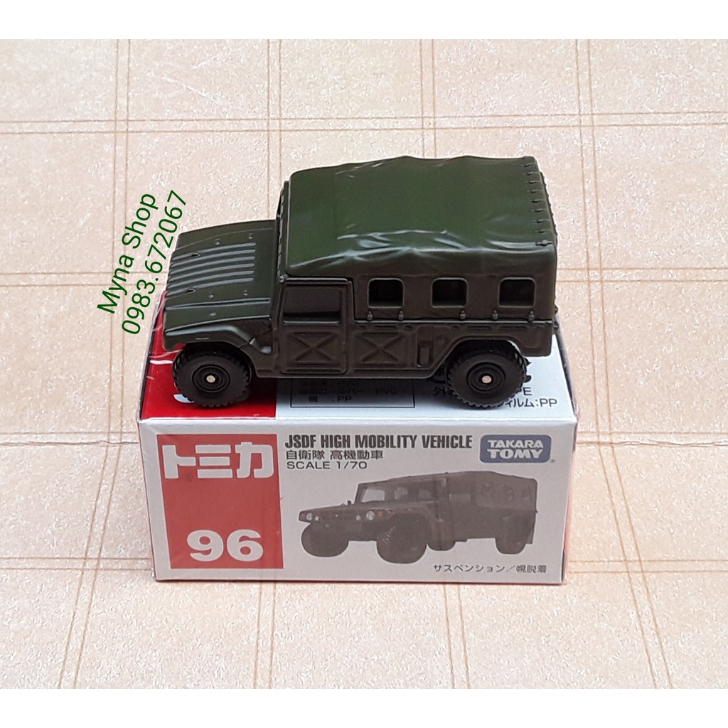 Đồ chơi mô hình xe tomica, No.96 JSDF High Mobility Vehicle, chính hãng, sealed full box + hộp PVC