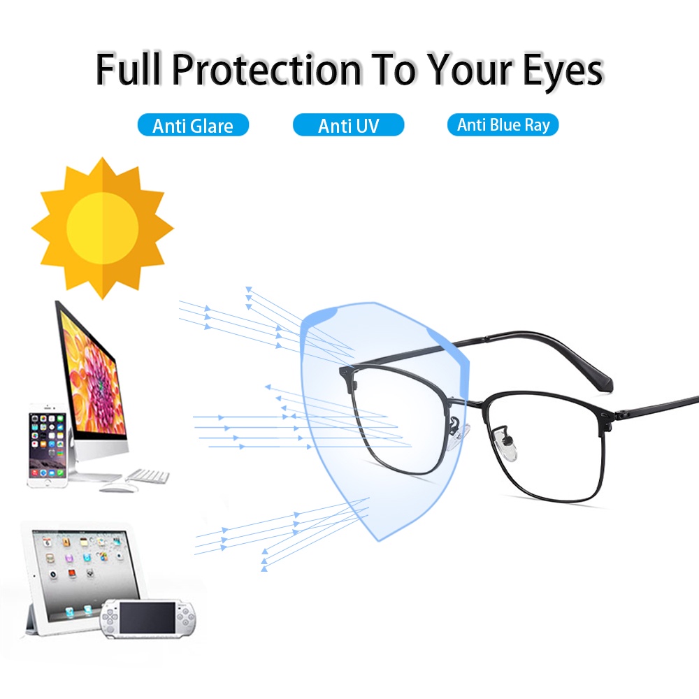 Mắt kính cận VIENDO gọng vuông chống tia xanh UV 0 ~ -6.0 độ cắt theo yêu cầu chất lượng cao cho nam và nữ