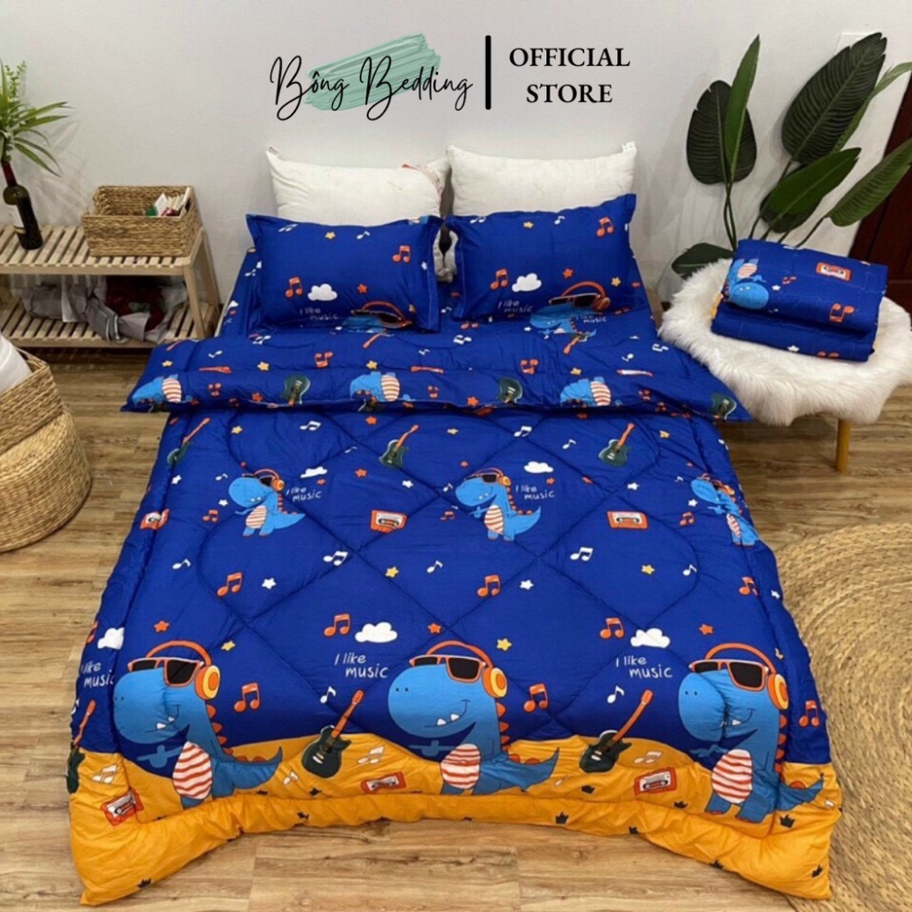 Bộ Chăn Ga Gối Chăn Chần Bông Cotton Poly Nhiều Mẫu, Tặng Kèm Vỏ Gối Ôm | BigBuy360 - bigbuy360.vn