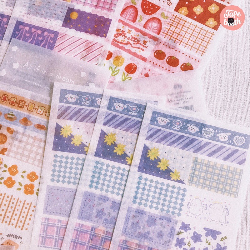 [Freeship] Hình dán sticker cute chủ đề washi tape dễ thương dán sổ