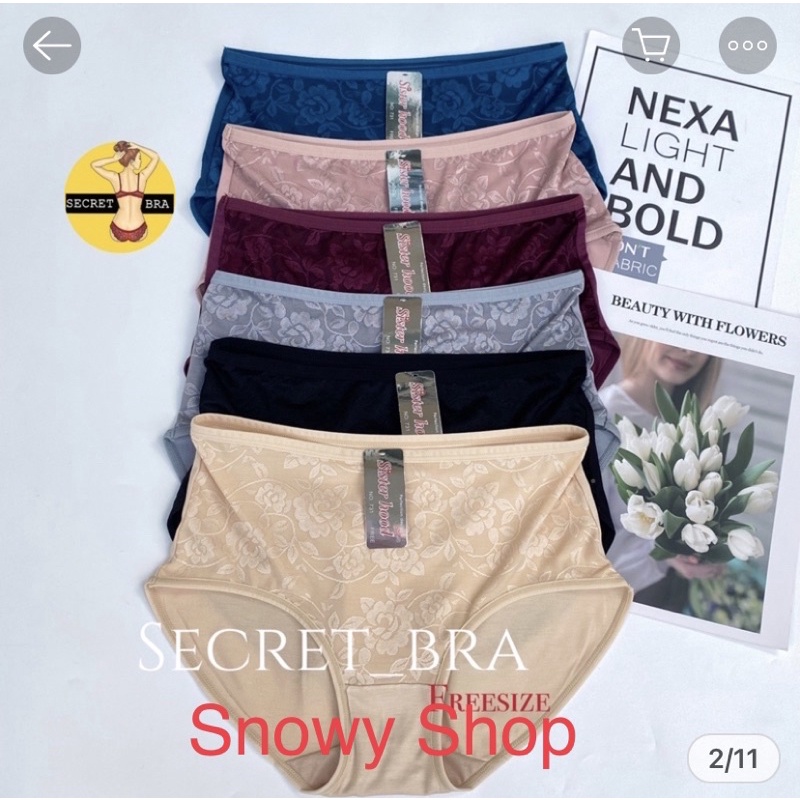 Size 60-70kg Quần lót Thái Lan SisterHood Cotton Bigsize 731, siêu mềm nhẹ và thoáng mát