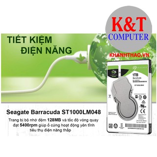 Ổ Cứng HDD Laptop Seagate BarraCuda 1TB/128MB/2.5/5400 - ST1000LM048