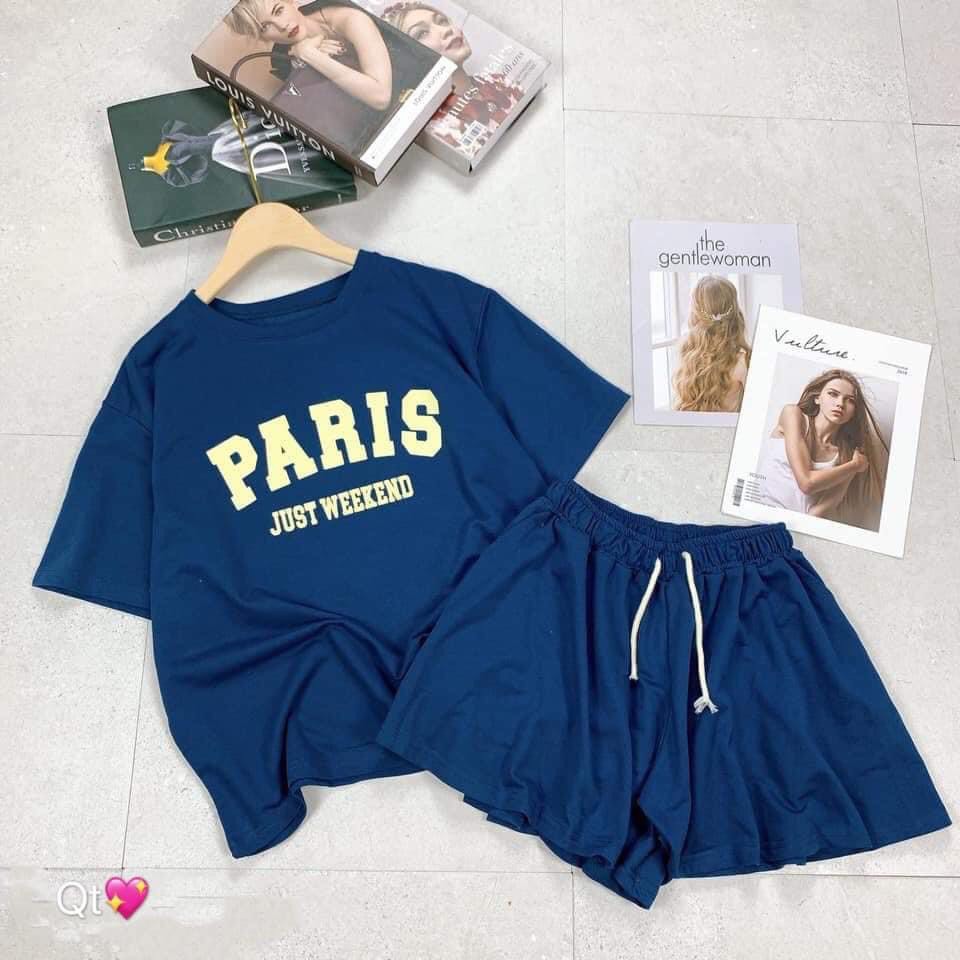 [BÁN SỈ] Set Trang Phục Áo Phông Phối Quần Đùi Dáng Rộng Thoải Mái Chất Cotton Siêu Mát Dành Cho Nữ | BigBuy360 - bigbuy360.vn