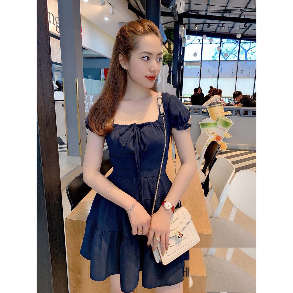 Đầm Nữ Xòe Cổ Chữ U Thời Trang Mẫu Mới SP Đ49