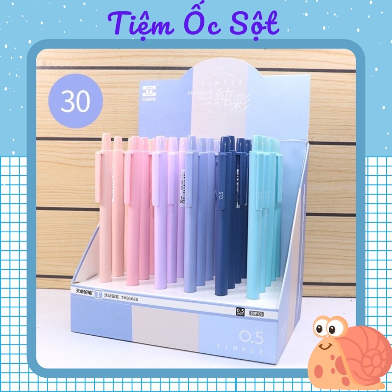 Combo bút chì kim  TM01688 Màu pastel 0.5 Bút chì bấm văn phòng phẩm - Tiệm Ốc Sột-BU010