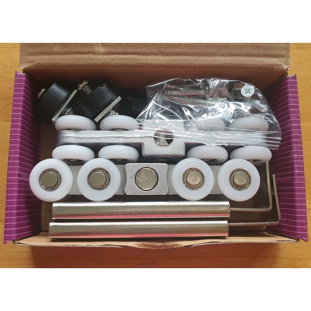 Bộ bánh xe cửa lùa HAMMERED  máng nhỏ