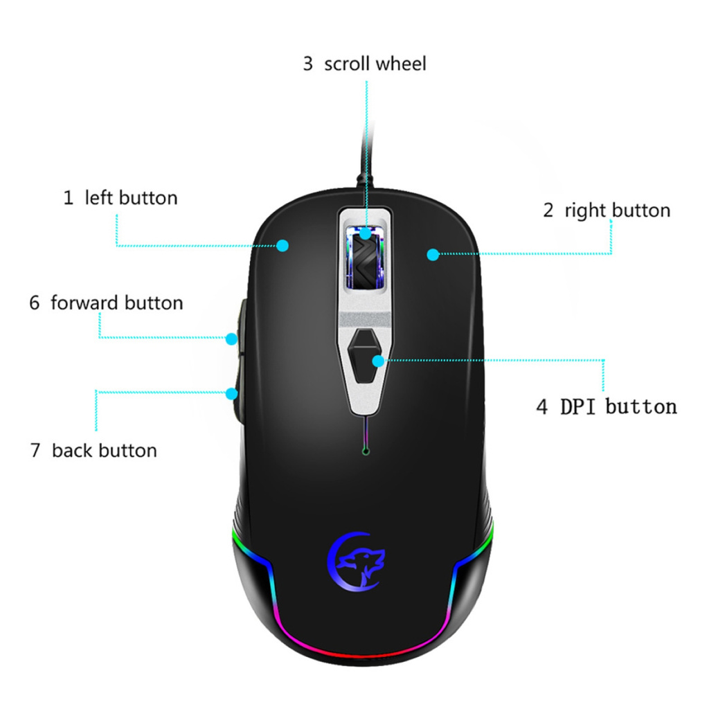 Chuột Gaming G818 Quang Học Có Dây 3200dpi Kèm Phụ Kiện