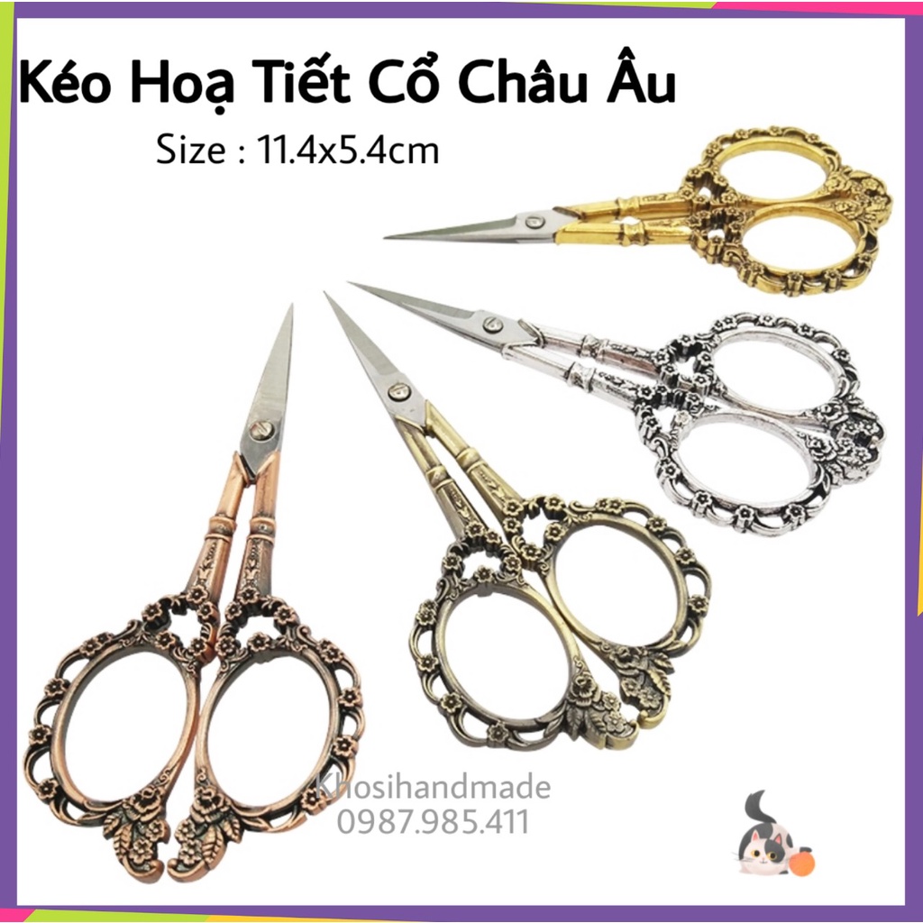 Kéo Cắt Họa Tiết Cố Châu Âu Loại Tốt