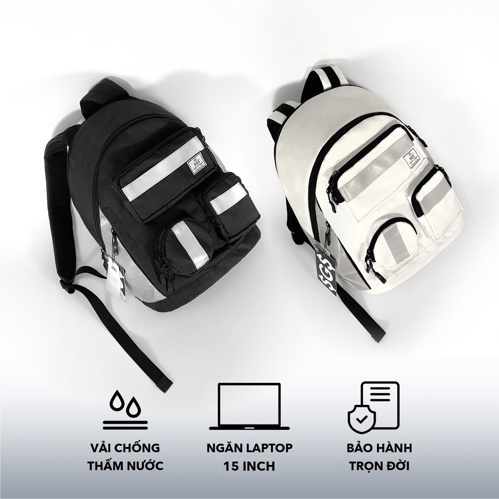 Balo Phản Quang SAIGON SWAGGER® - SGS Reflective Backpack Ngăn Chống Sốc Lap 15inch