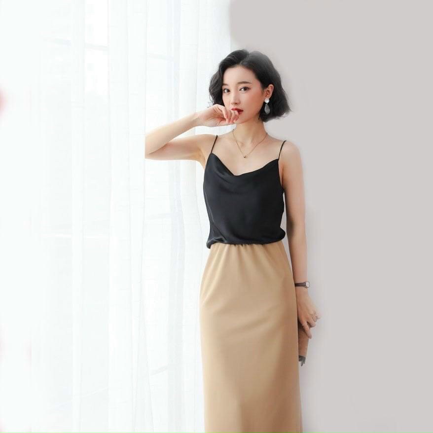 Áo 2 dây chất đúc lụa mền mát, tôn dáng người mặc, size từ 40- 60kg.