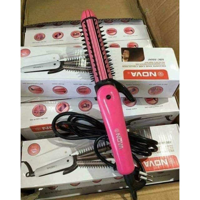 Lược điện nova 3 in 1 NHC-8890 - Máy làm xoăn, uốn, duỗi, dập xù tóc ( BH 6 tháng )
