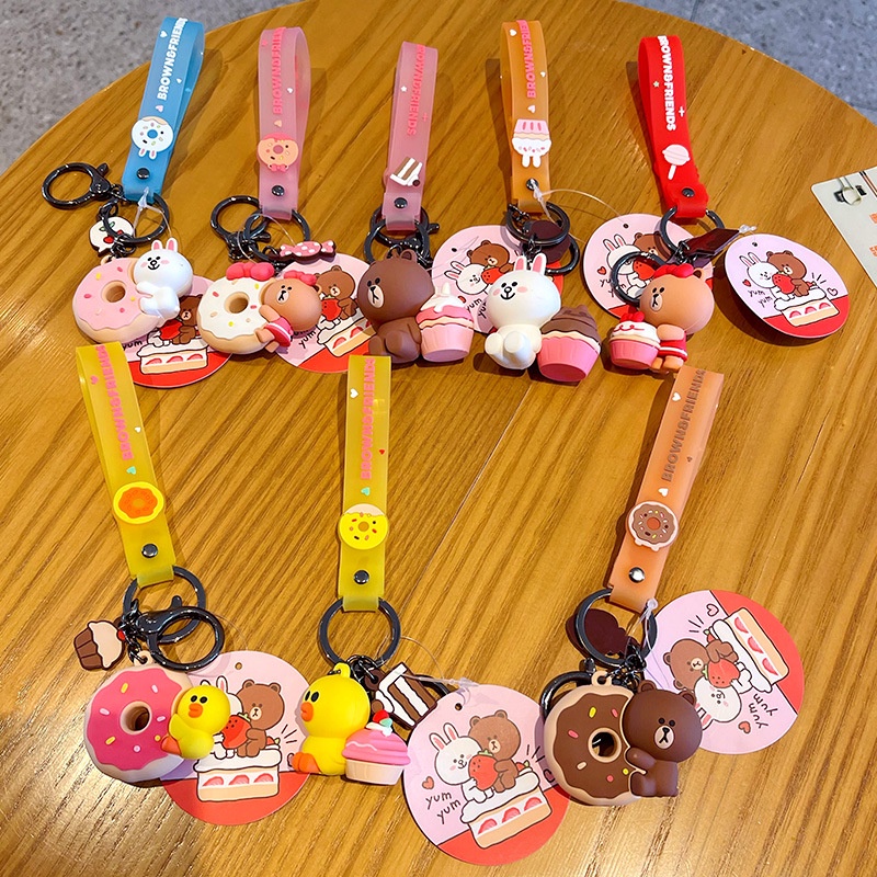 Móc Khóa Hình Gấu Nâu Hoạt Hình Xinh Xắn Đáng Yêu