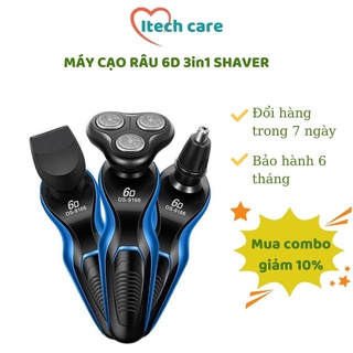 Máy cạo râu đa năng 3 trong 1 gồm cạo râu, tỉa lông mũi, tông đơ cắt tóc chính hãng Shaver 6D  - Video thật