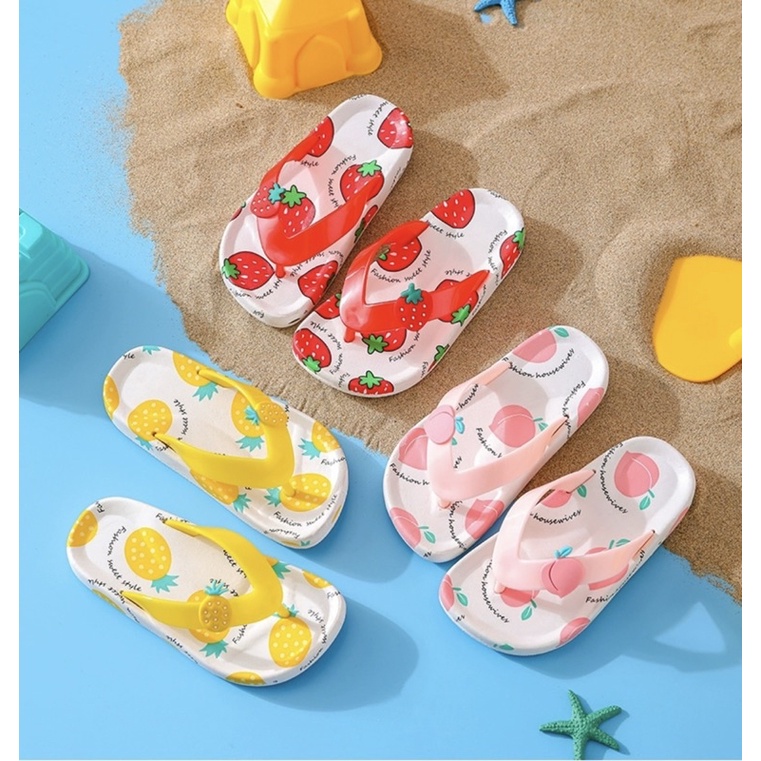 tông dép xỏ ngón trẻ con nữ - dép bé gái trái dứa siêu cute chất liệu cao su siêu êm chân