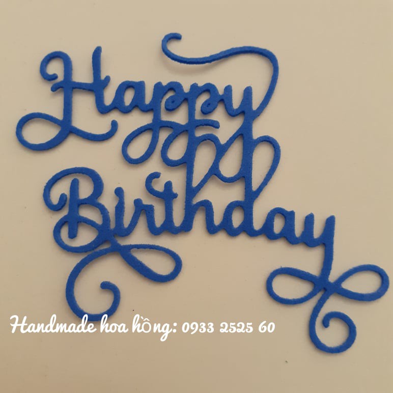 5 chữ HAPPY BIRTHDAY, bằng xốp, 7.9x7.1cm -Hình trang trí thiệp -Phụ kiện trang trí handmade - DIY - Thủ công, mỹ thuật