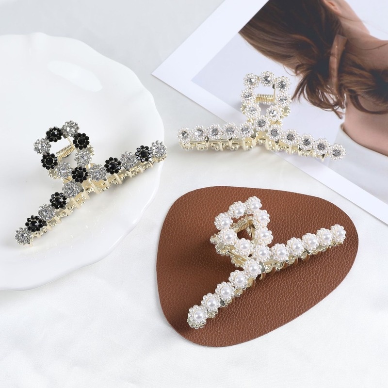 Kẹp Tóc Kim Loại Đính Ngọc Trai Nhân Tạo Thời Trang