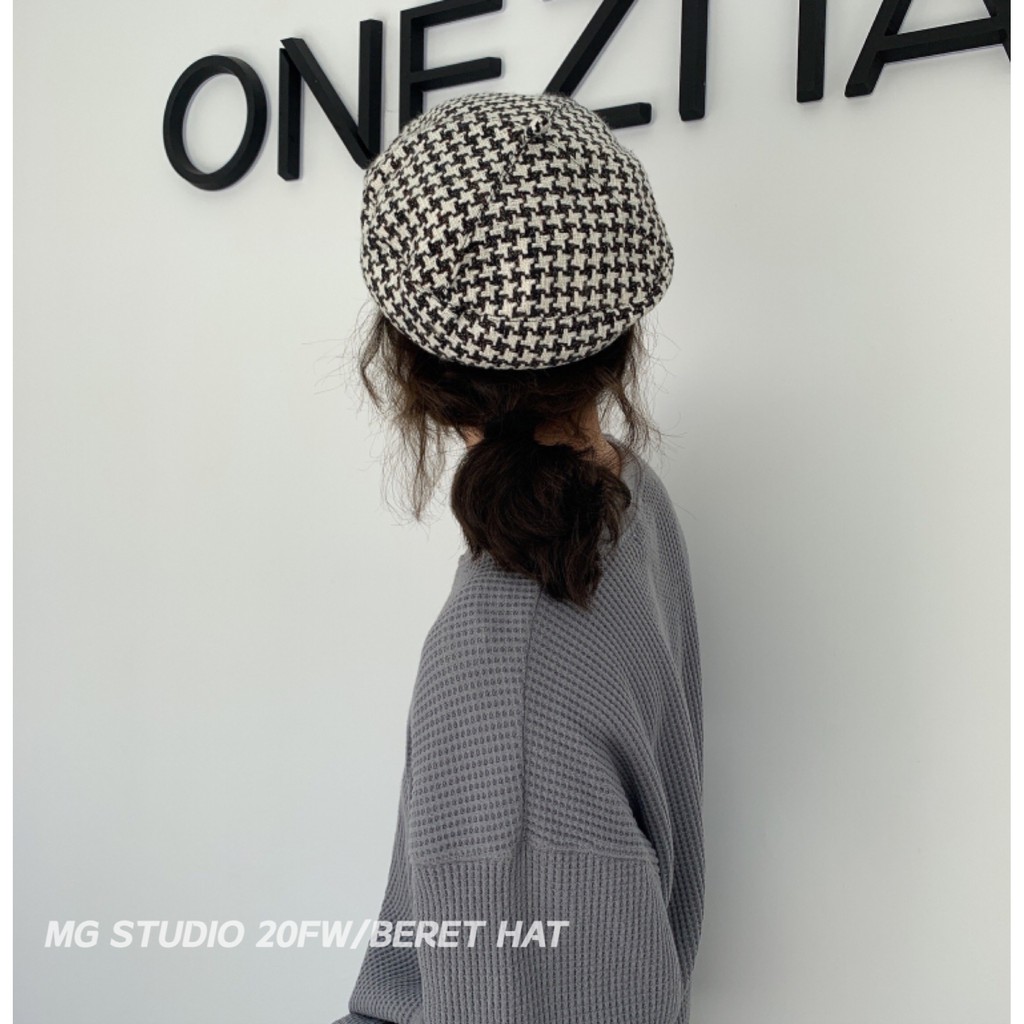 Mũ Beret MG STUDIO Họa Tiết Kẻ Sọc Thời Trang 2 Màu Tùy Chọn
