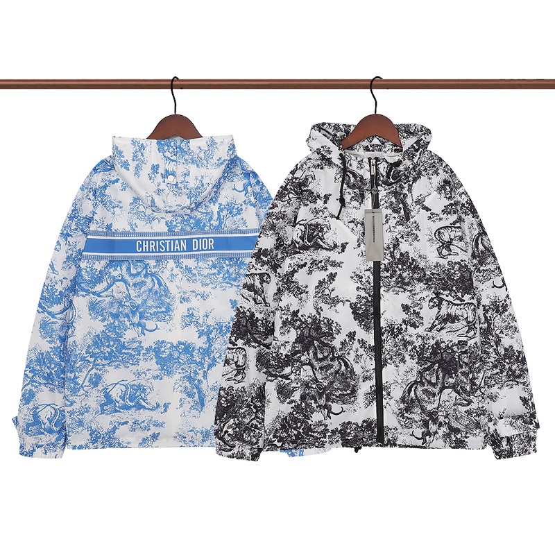 Áo Khoác Cardigan Tay Dài Có Khóa Kéo In Họa Tiết DI&amp;R Thời Trang Cho Nam Và Nữ