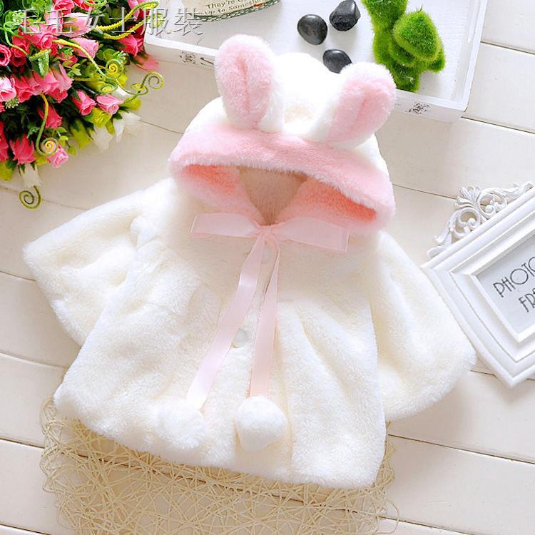 ◈Áo Choàng Phối Lông Thú Dày Dặn Ấm Áp Cho Bé Gái | BigBuy360 - bigbuy360.vn