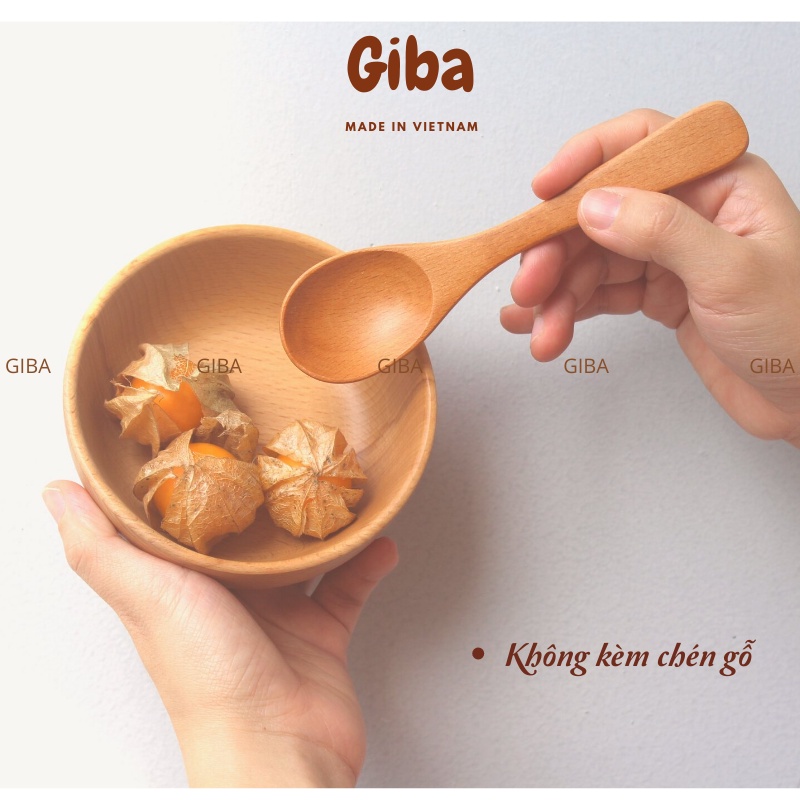 Muỗng dài dùng cà phê trà bằng gỗ - GIBA