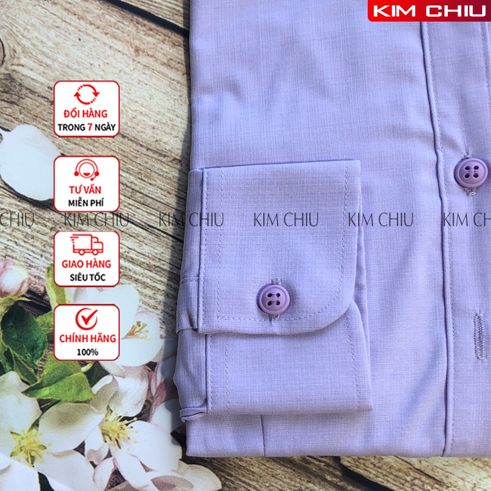 Áo Sơ Mi Nữ Công Sở KIM CHIU Form Mai An Cao Cấp Màu Tím Tay Dài Vải Sợi Tre Siêu Thoáng Đẹp Ít Nhăn Co Giãn Tốt SMTD02