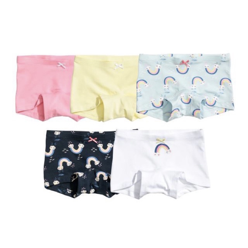 Set 5 Quần Chip Đùi Bé Gái H.M. xuất dư xịn size 8-20kg Chất Cotton Mềm Mịn Siêu Co Giãn Thoáng Mát Dễ Chịu