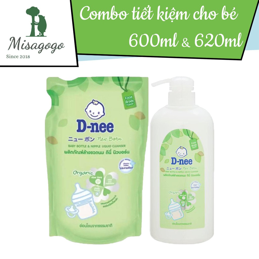 Chai Rửa Bình Sữa DNEE ORGANIC THÁI LAN 620ML/600ML