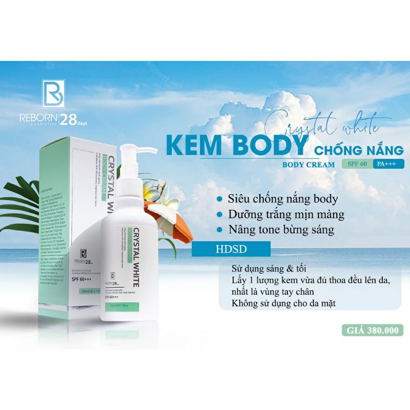 SỮA DƯỠNG THỂ TRẮNG DA CHỐNG NẮNG REBORN _WHITENING BODY LOTION