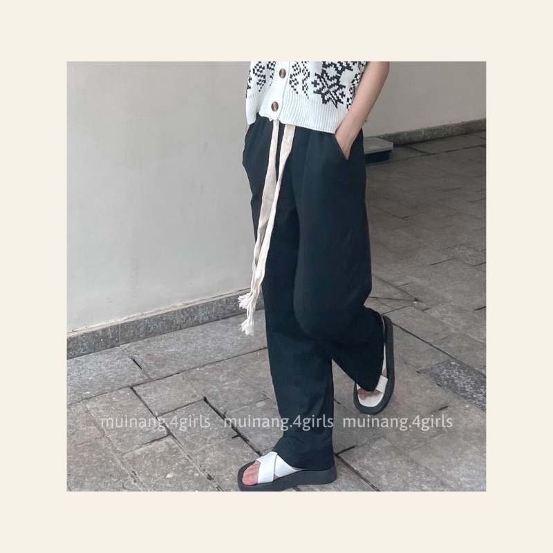 Quần Thể Thao Quần Nữ Ống Rộng MUINANG Phong Cách Ullzang Trẻ Trung Năng Động (Hàng Sẵn)